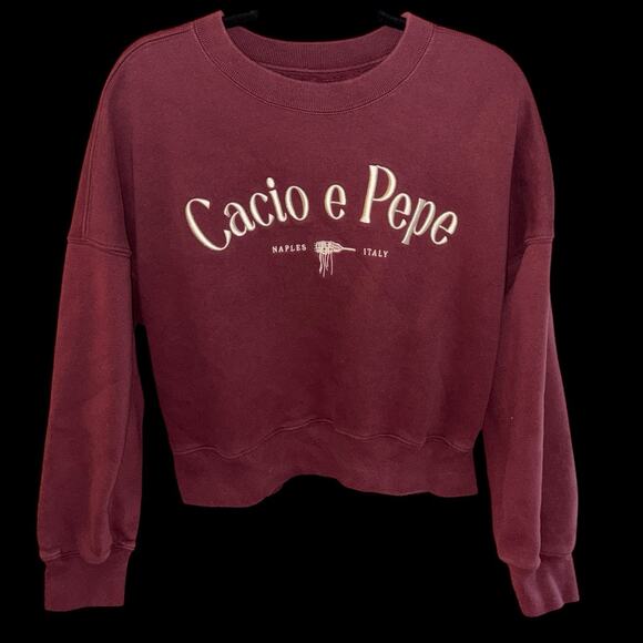 Abercrombie & Fitch Soft af sweatshirt Cacio e Pepe Naples Italy Size L - Picture 1 of 6